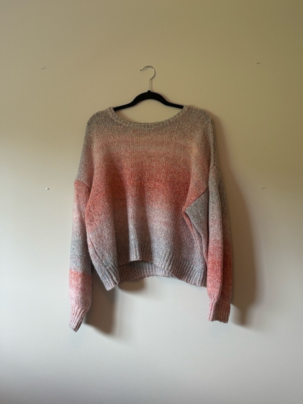 Z Supply Ombre Scoop Neck Sweater in Pink and Gray